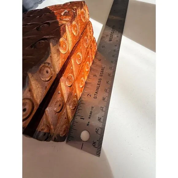 Vintage wooden trinket box (purple felt liner) - Picture 4 of 5